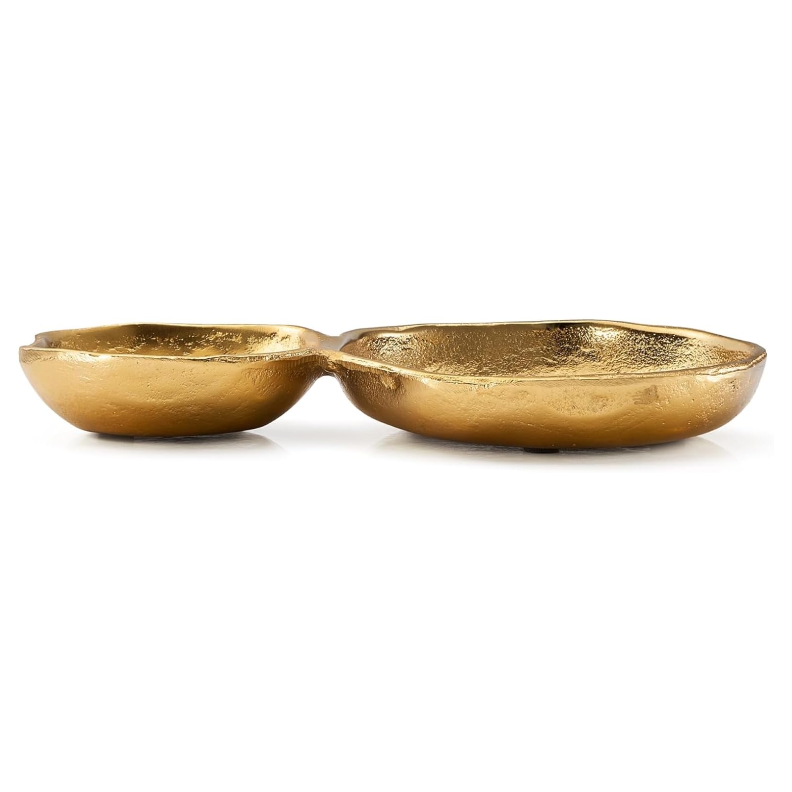2 Cluster Decorative Bowls Bright Gold Snack Tray Bowl Chip