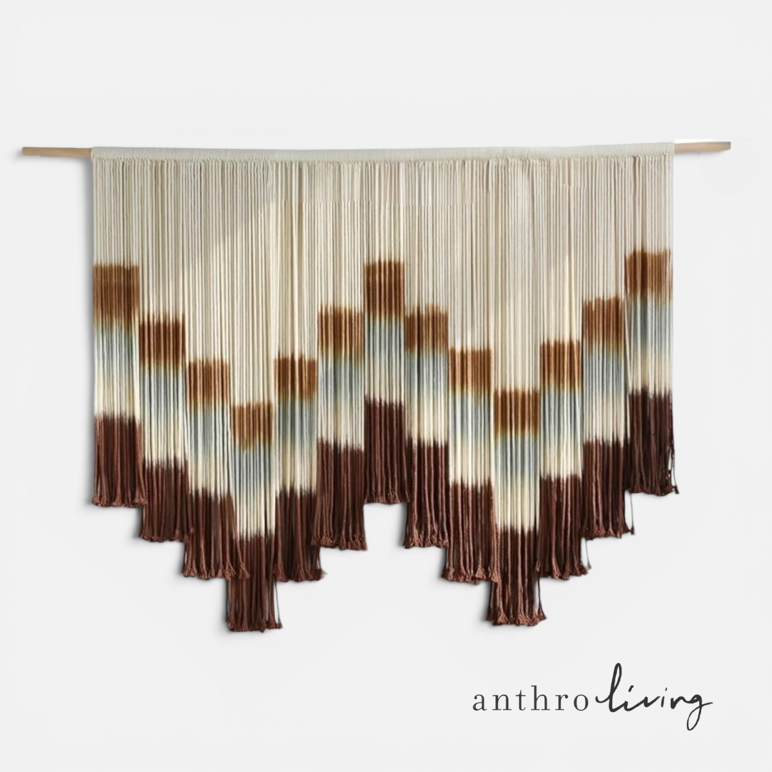 NEW Anthropologie  XL Boho Tapestry Macrame Woven Dyed Yarn Wall Hanging - 60"