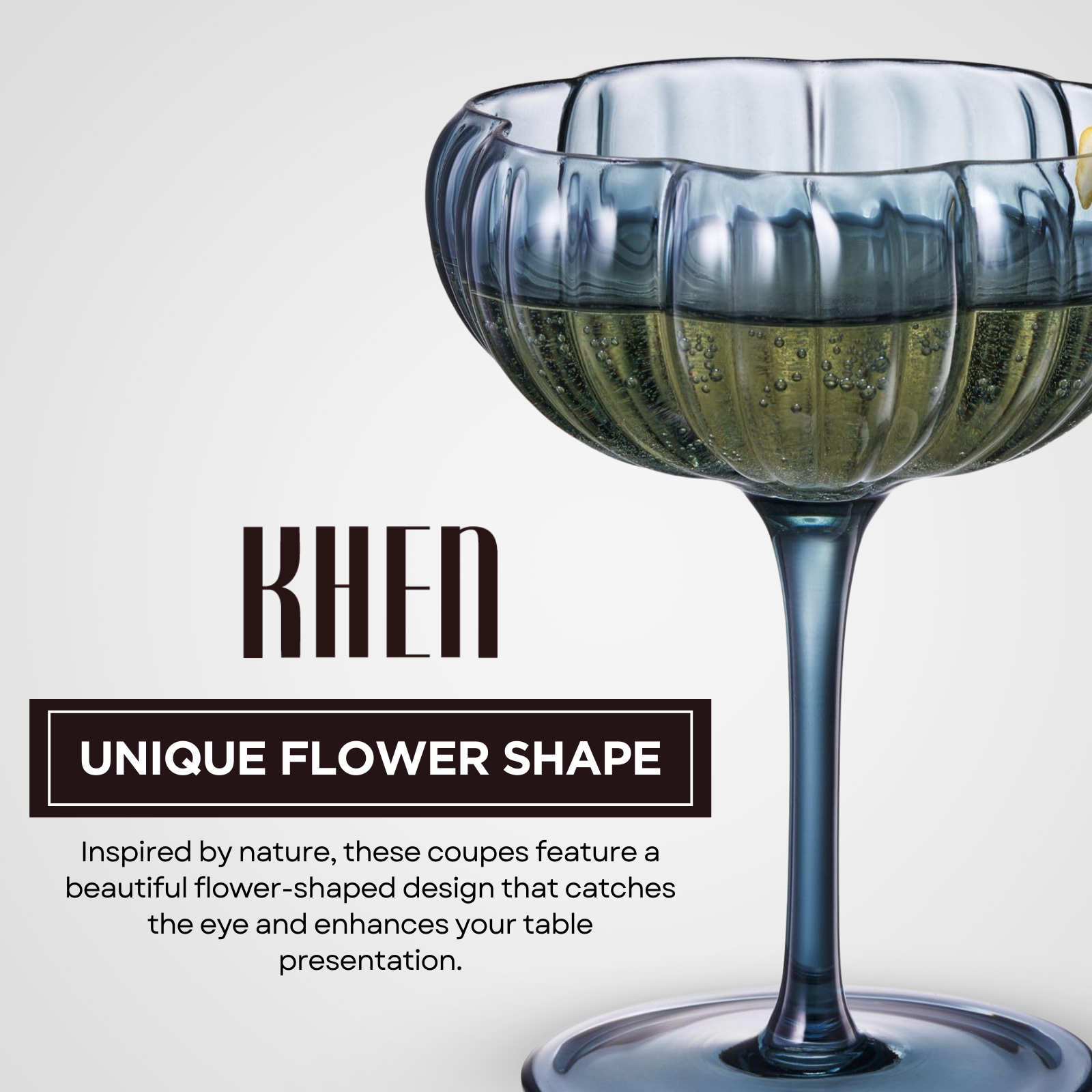 Flower Coupe Cocktail Colored Glasses | Set of 4 | Muted