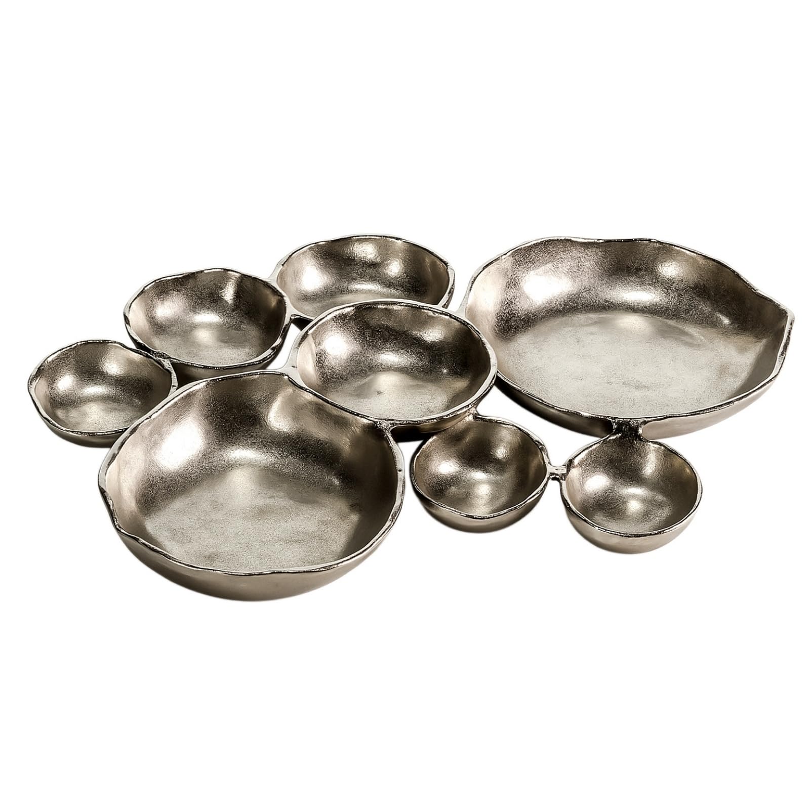 Cluster Decorative Bowls, Bright Silver Brass - Decoration, Snack Tray Bowl