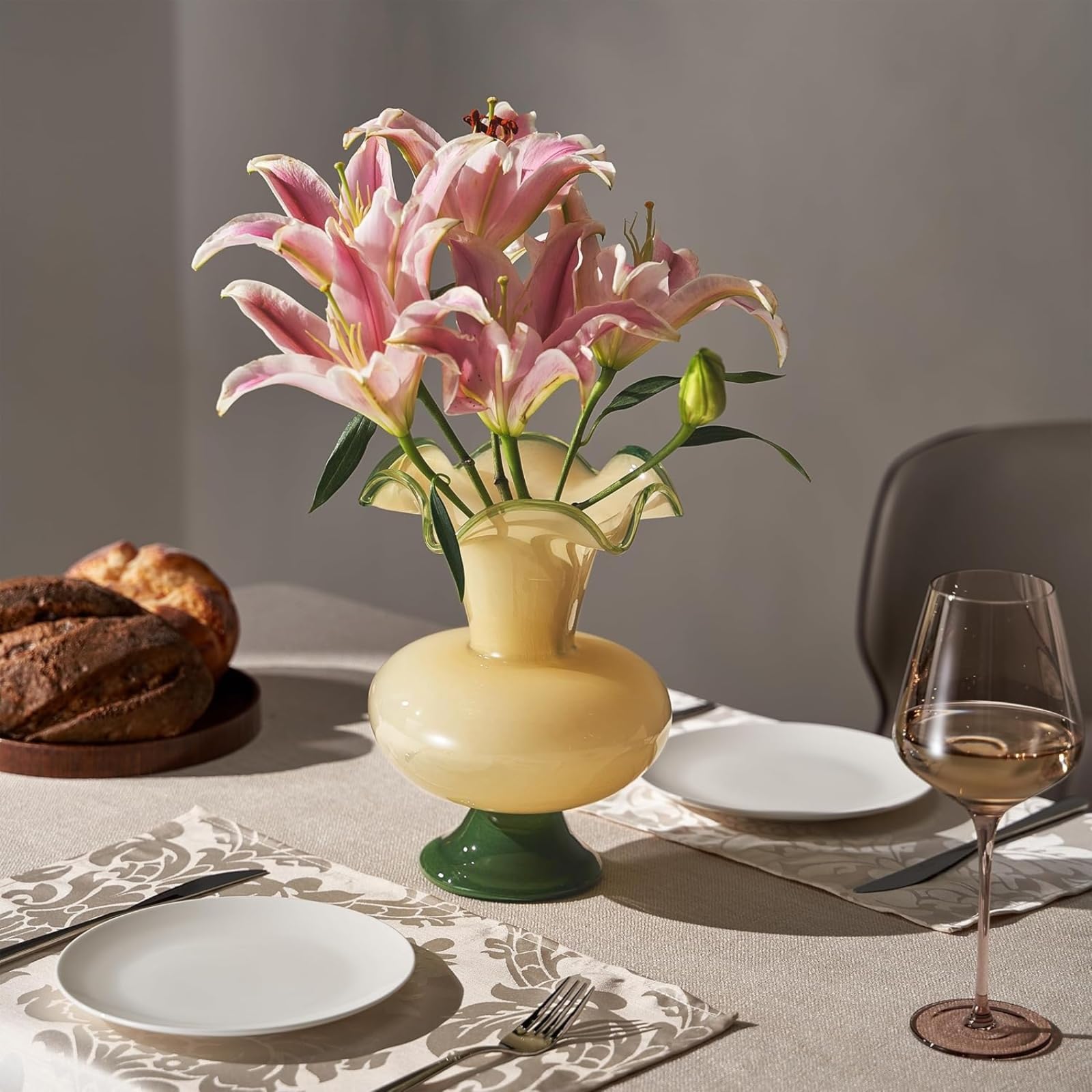 Glass Meadow Hand-Blown Glass Flower Vase  Décor - 11"