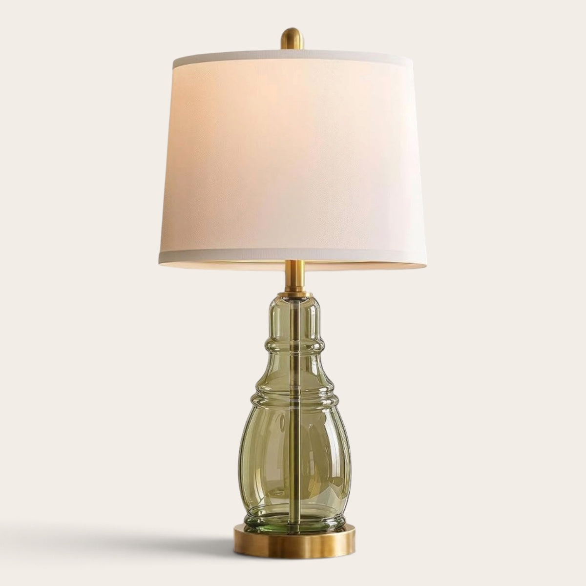NEW Anthropologie Set of 2 Sage Green Glass Gold Boho Table Lamps Lighting - 22"