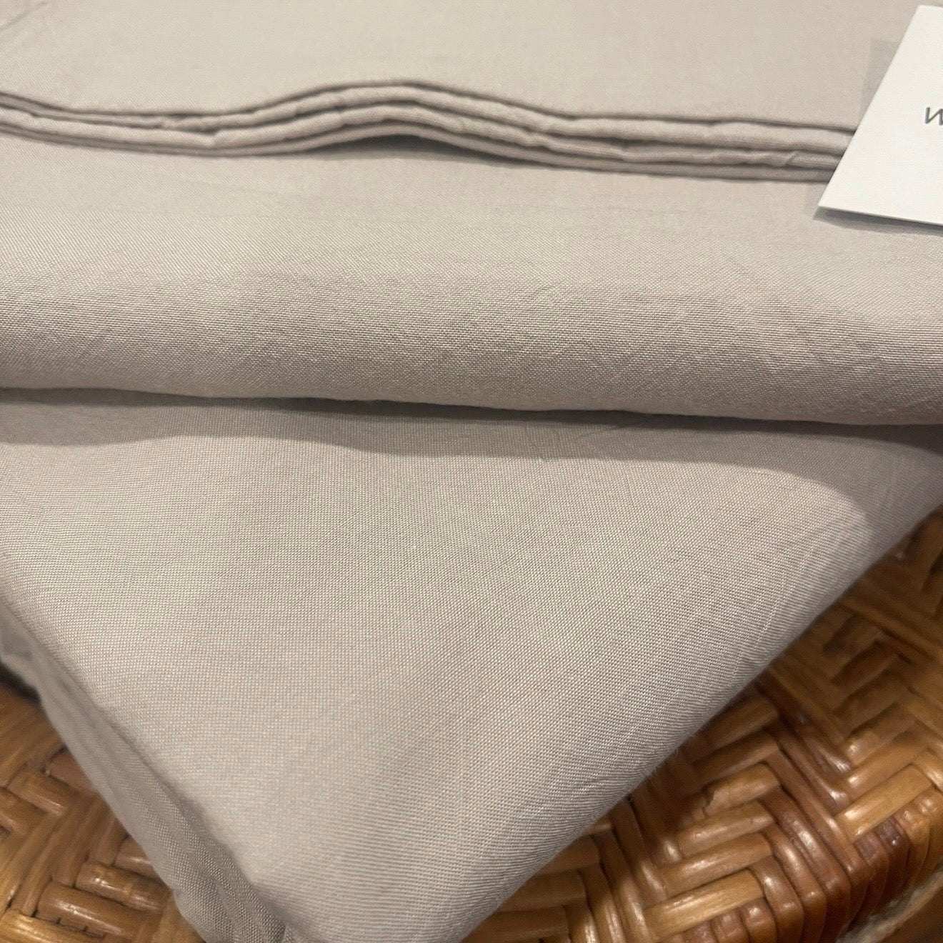NEW West Elm Boho Cream Beige King Washed Cotton Linen Bedding Duvet & Sham Set