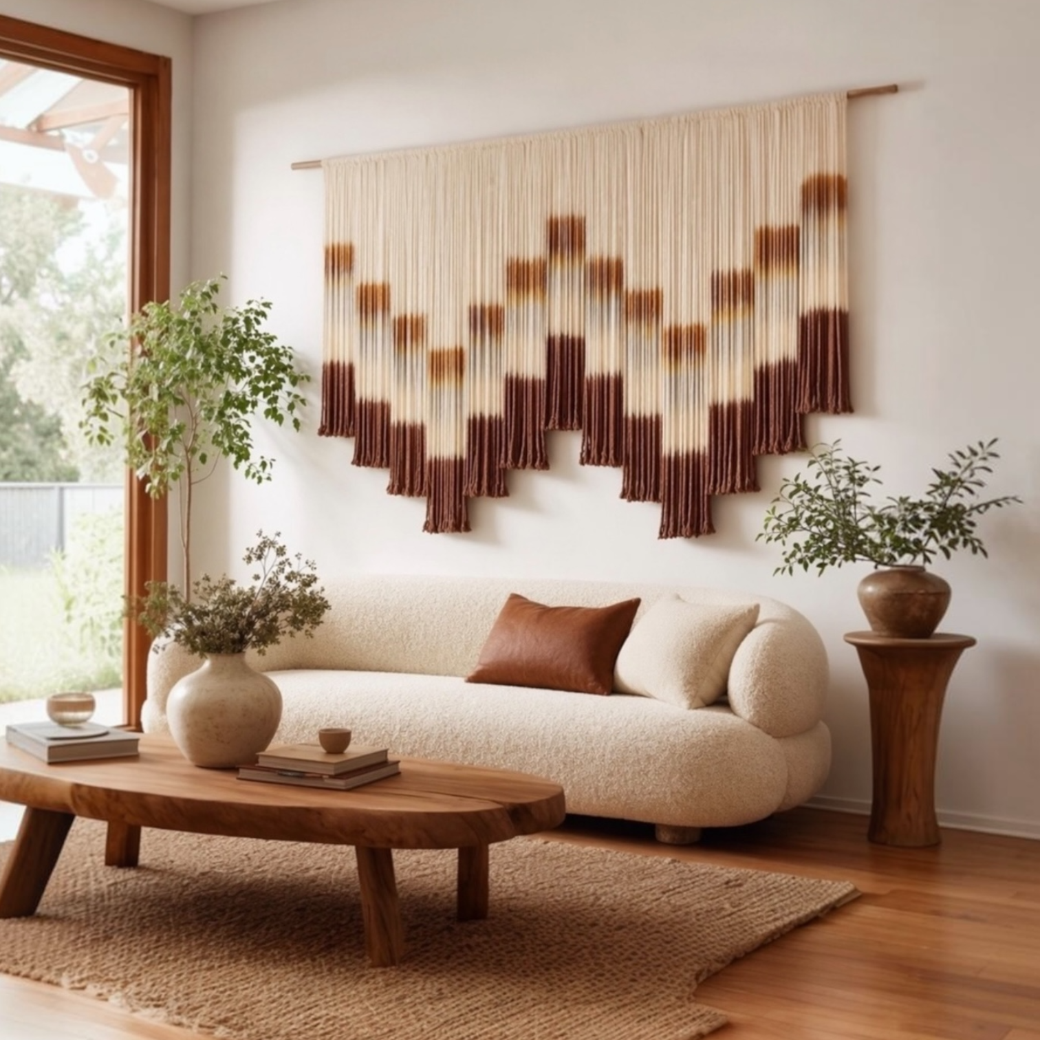 NEW Anthropologie  XL Boho Tapestry Macrame Woven Dyed Yarn Wall Hanging - 60"