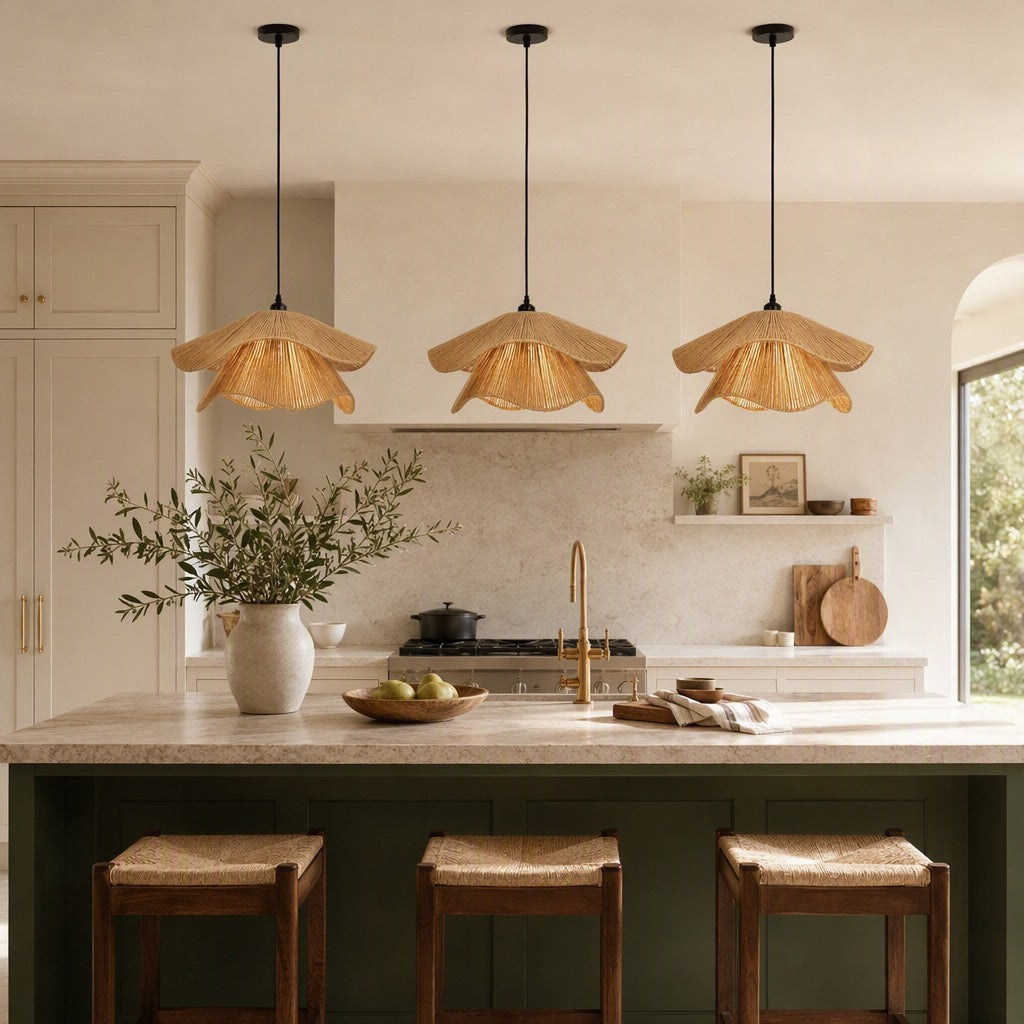 NEW West Elm Large Jute Woven Wavy Black Rope Chandelier Pendant Light Fixture