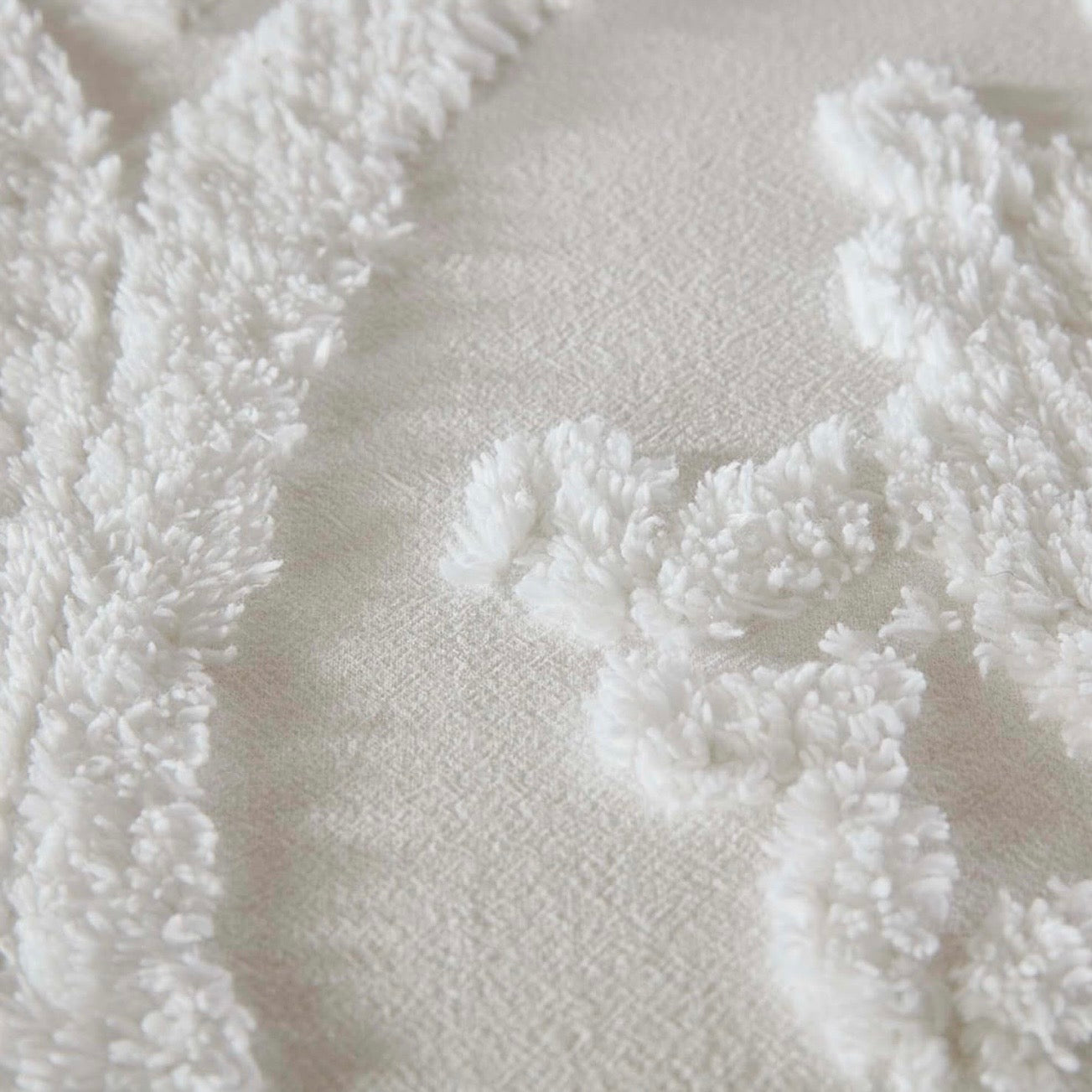 NEW Anthropologie White King Chenille Damask Duvet Bedspread Bedding & Sham Set