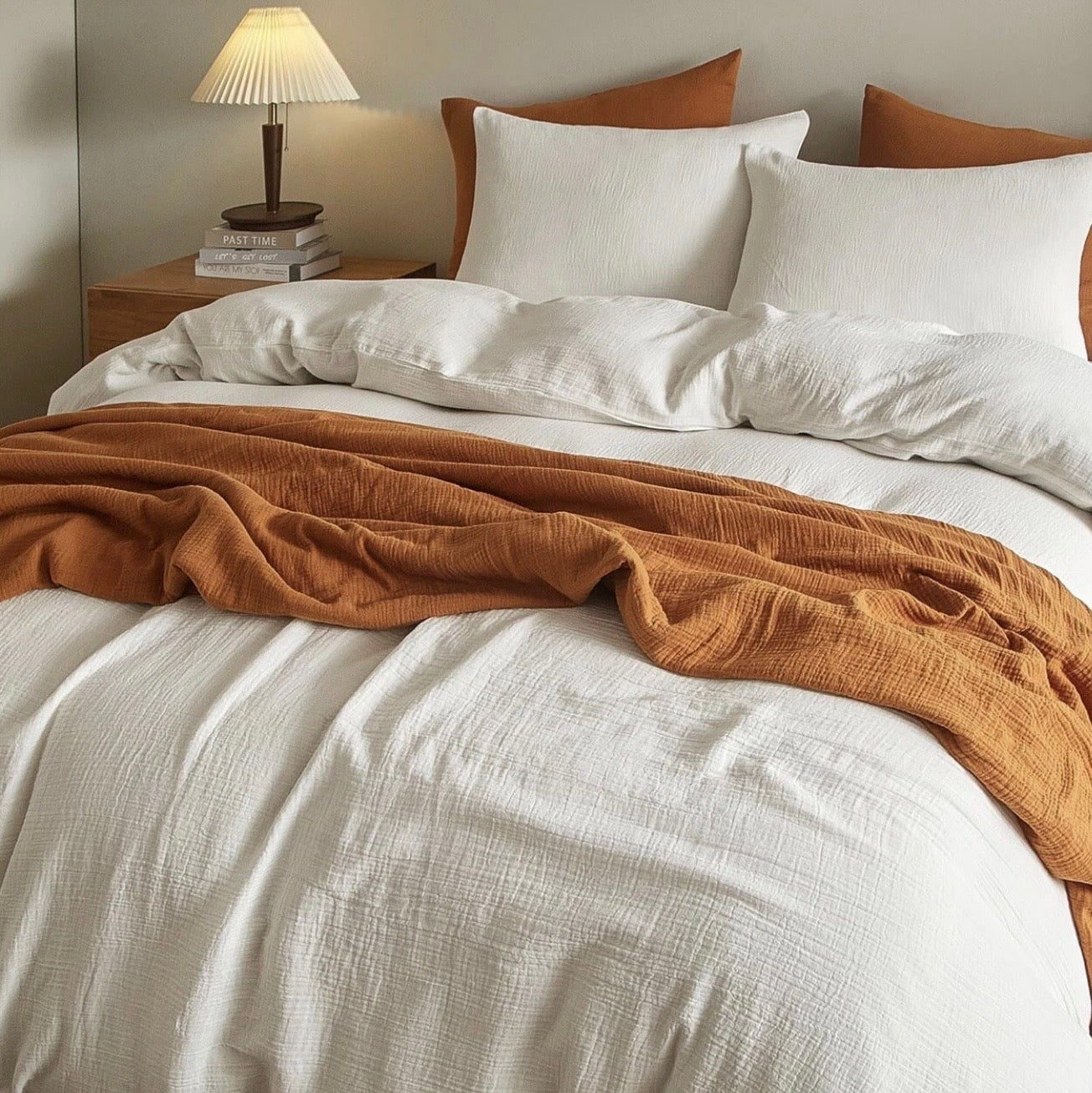 NEW Anthropologie White Boho Muslin Cotton Gauze Luxury Duvet Bedding & Sham Set