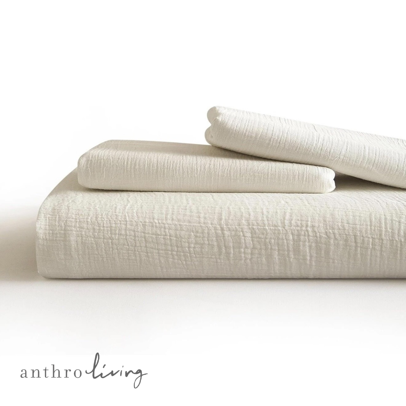 NEW Anthropologie White Boho Muslin Cotton Gauze Luxury Duvet Bedding & Sham Set