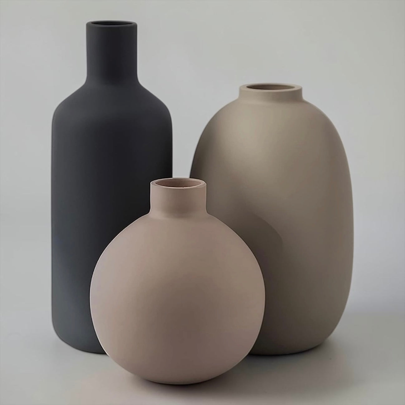 NEW West Elm Ceramic Multicolor Matte Boho Flower Vases (Set of 3) Home Decor