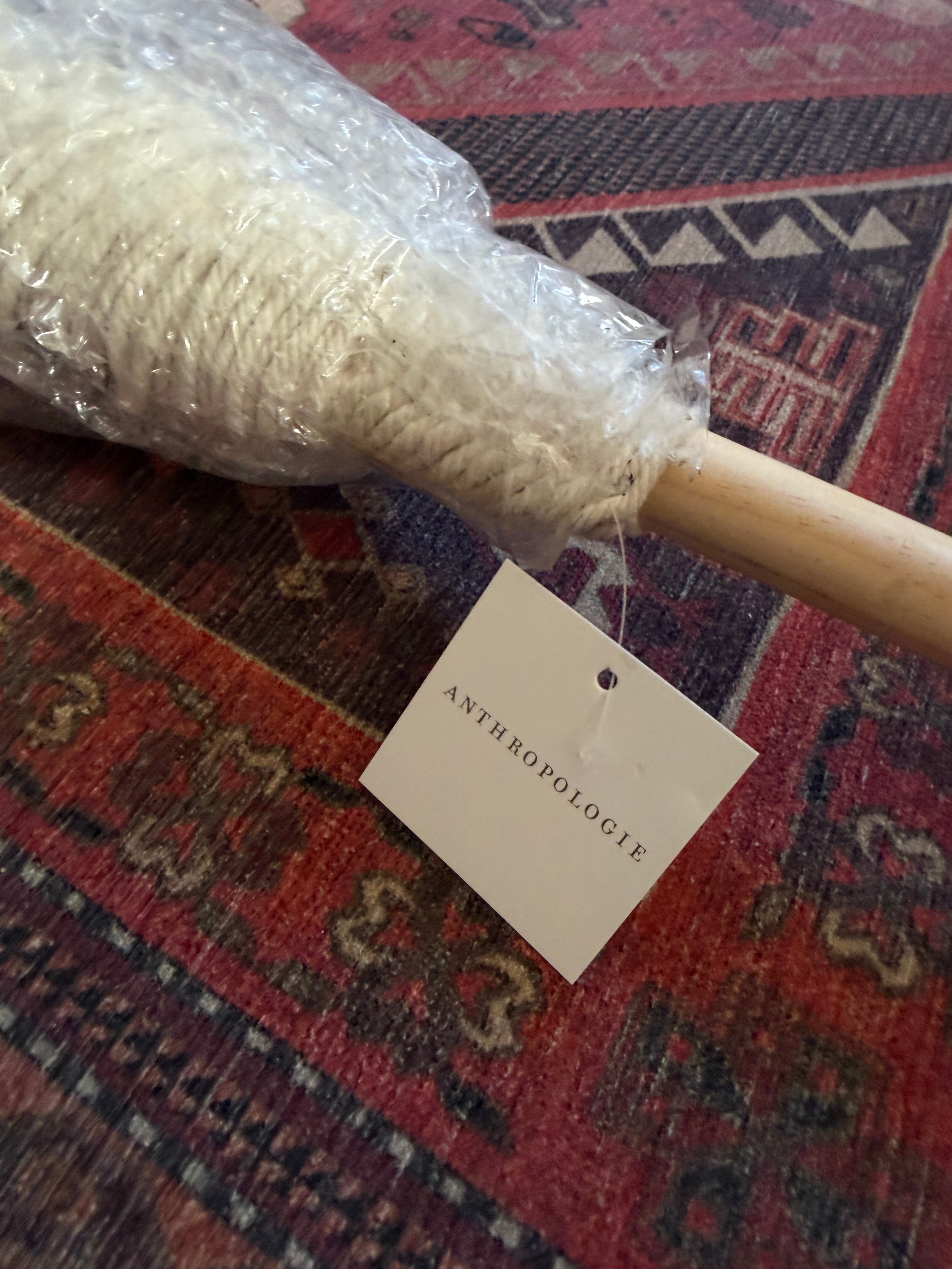 NEW Anthropologie XL Blue Dip Dyed Boho Tapestry Macrame Wall Hanging Art 57x40