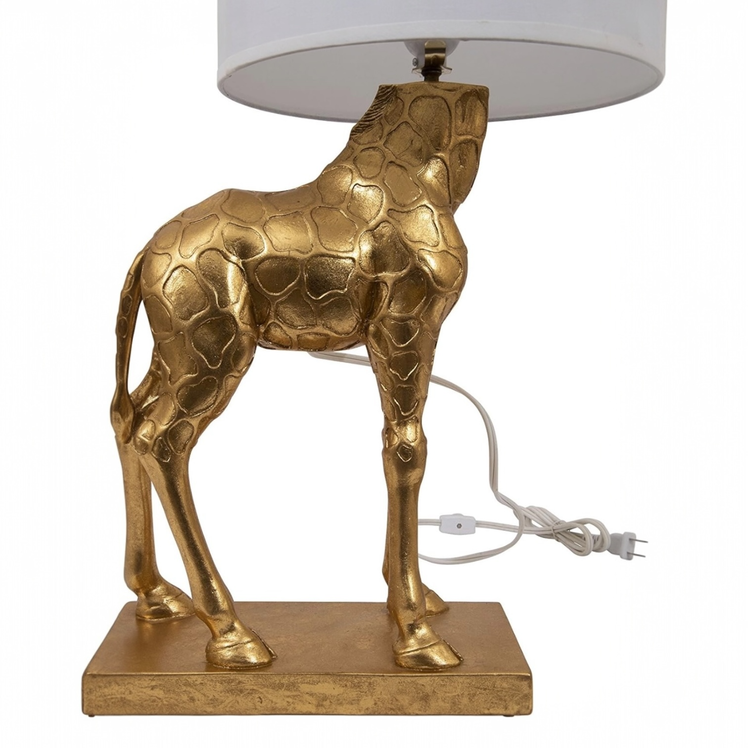 NEW Anthropologie Large Gold Boho Giraffe Table Lamp Lighting Art Deco Set - 26"