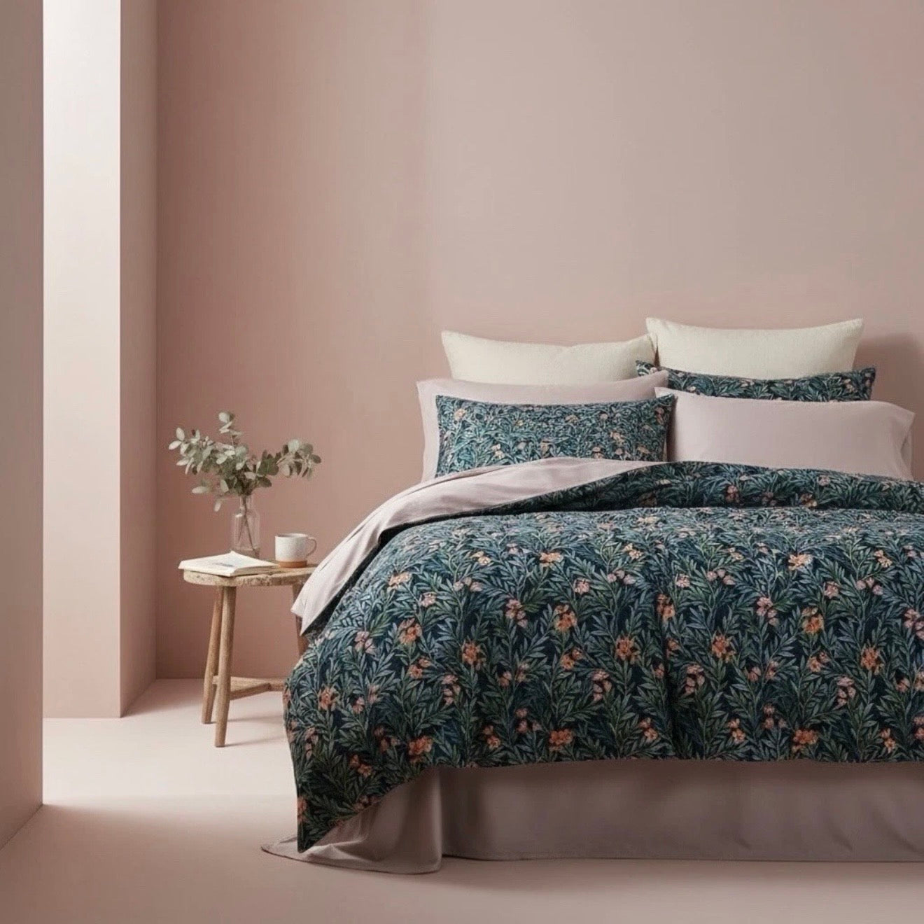 NEW Anthro Blue Paisley Boho Duvet & Floral Sham Case Set & Matching Sheet Set