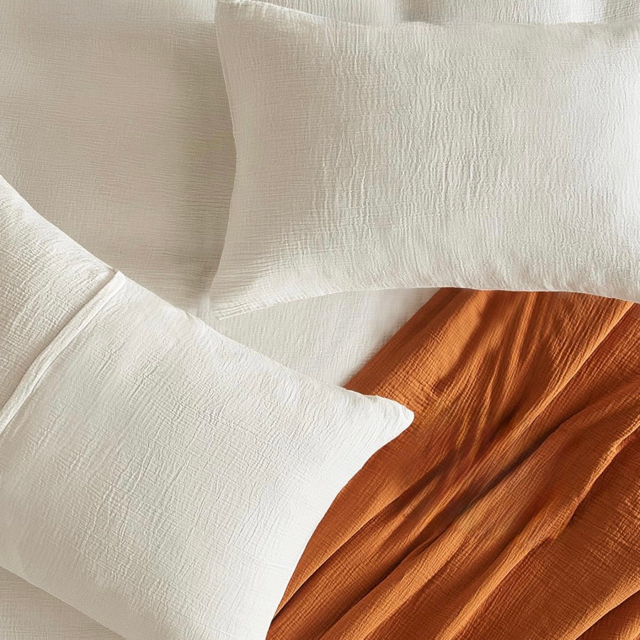 NEW Anthropologie White Boho Muslin Cotton Gauze Luxury Duvet Bedding & Sham Set