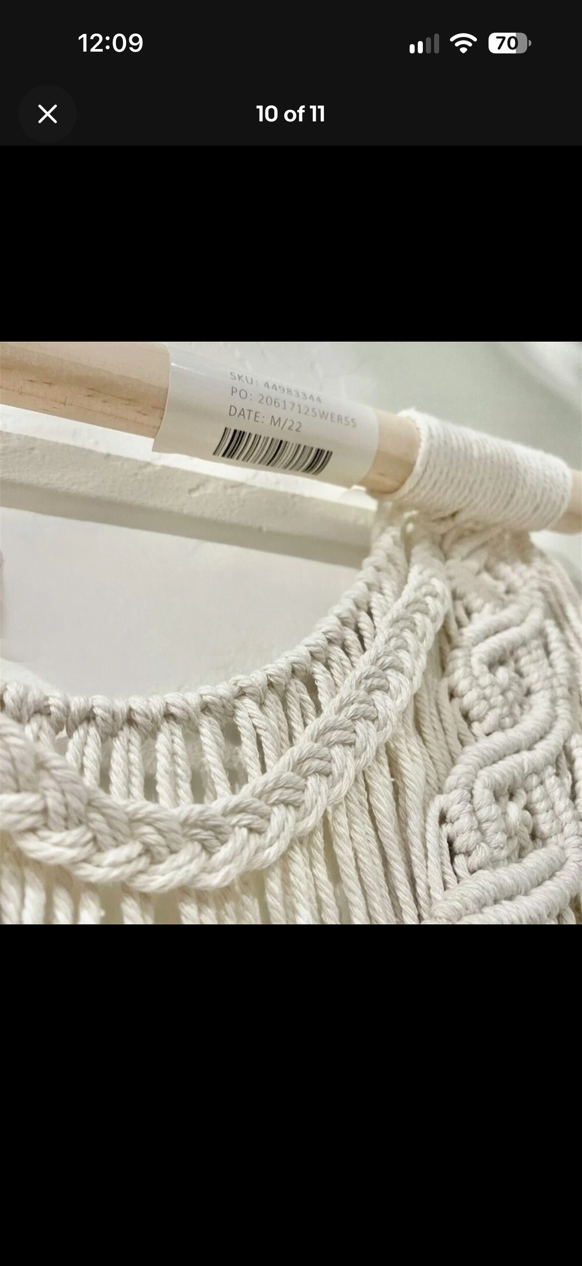 NEW Anthropologie Boho Tapestry Macrame Woven Swoop Beaded Wall Hanging 57 x 35
