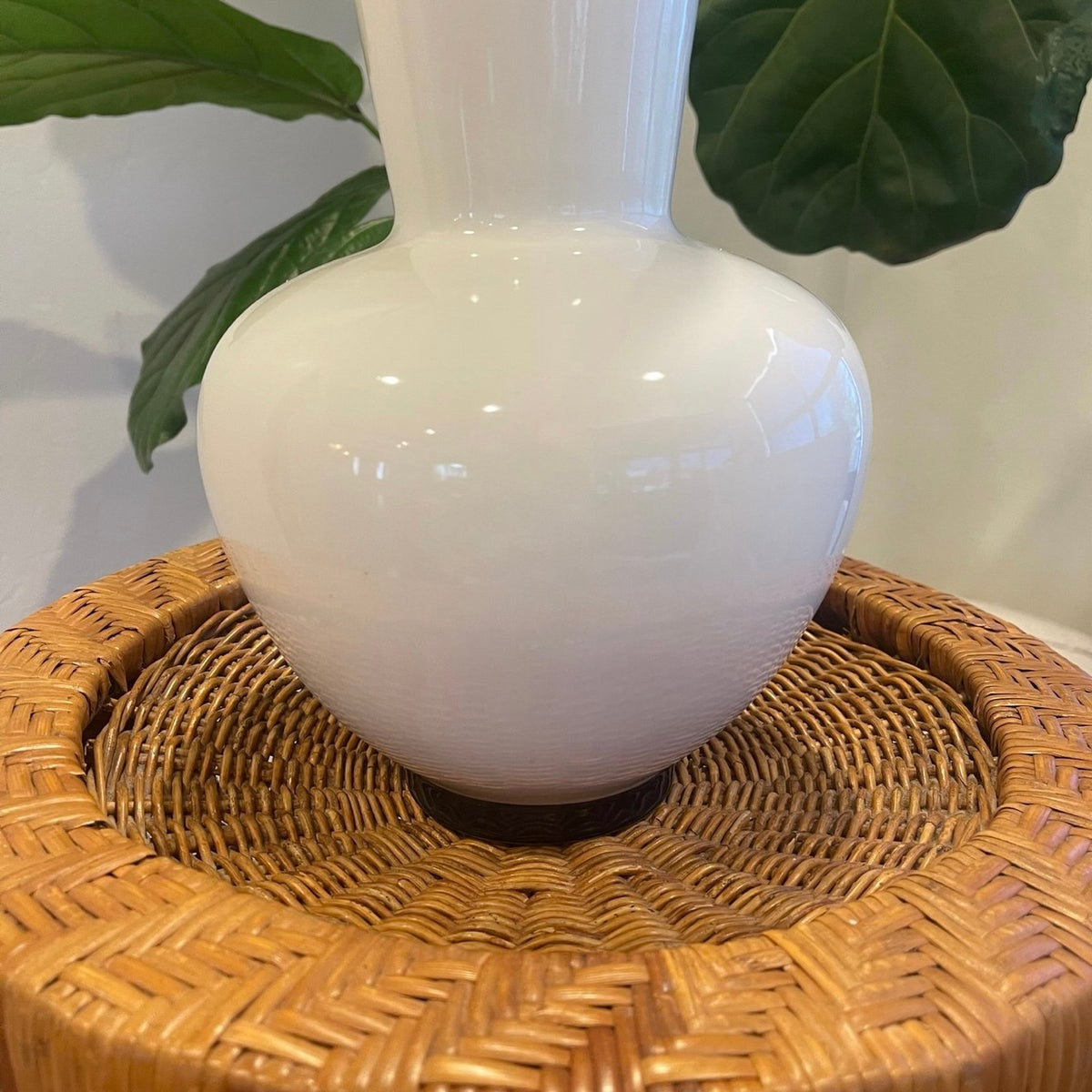 NEW West Elm XL Black & White Large Porcelain Ceramic Flower Vase  Decor - 12"