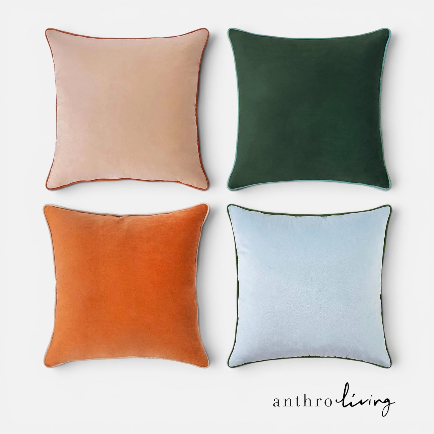 New Anthropologie Boho Velvet Throw Pillow Covers Cases Shams Set of 4 | 18x18