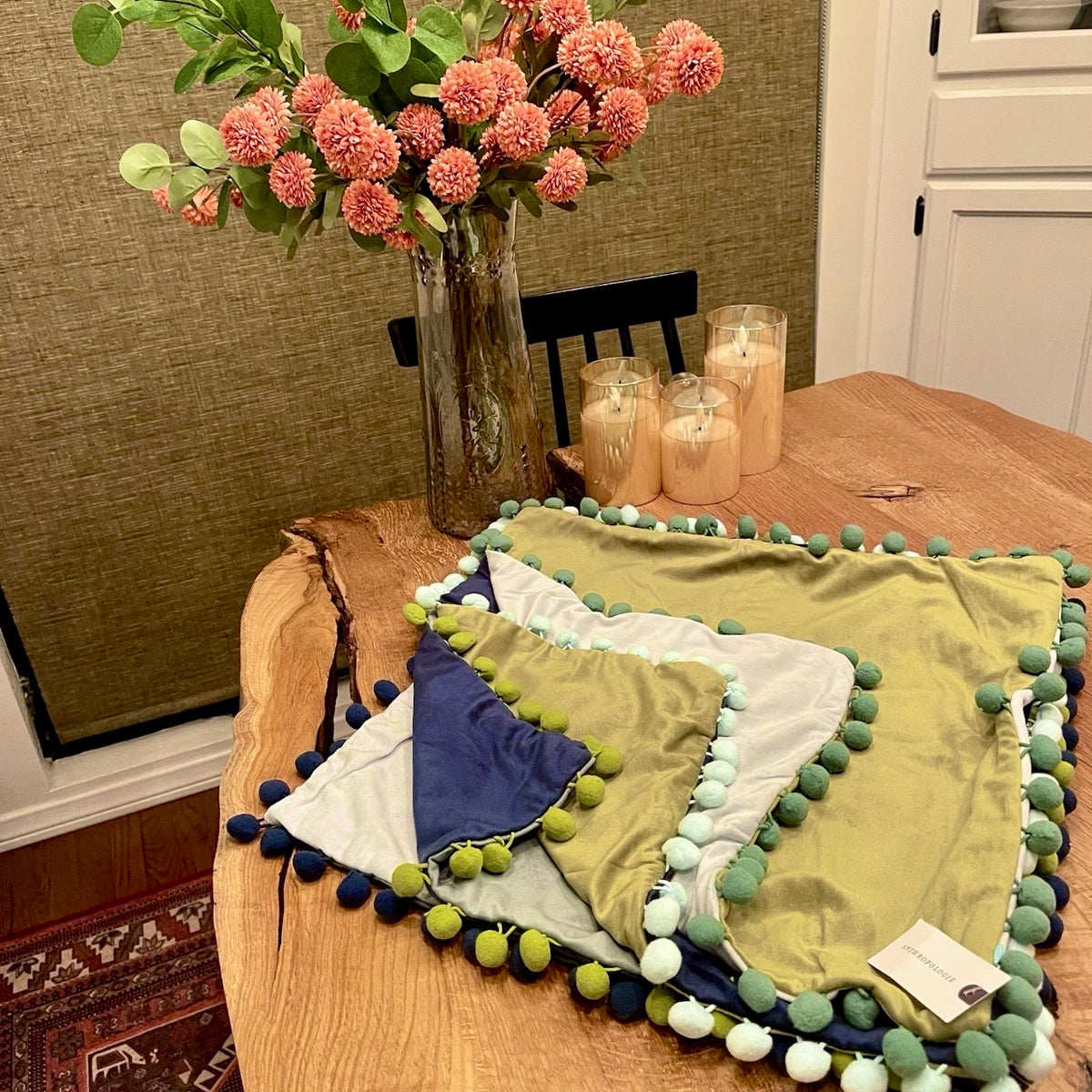 NEW Anthropologie (Set 4) Boho Velvet Throw Pillow Covers Cases Shams 18" x 18"