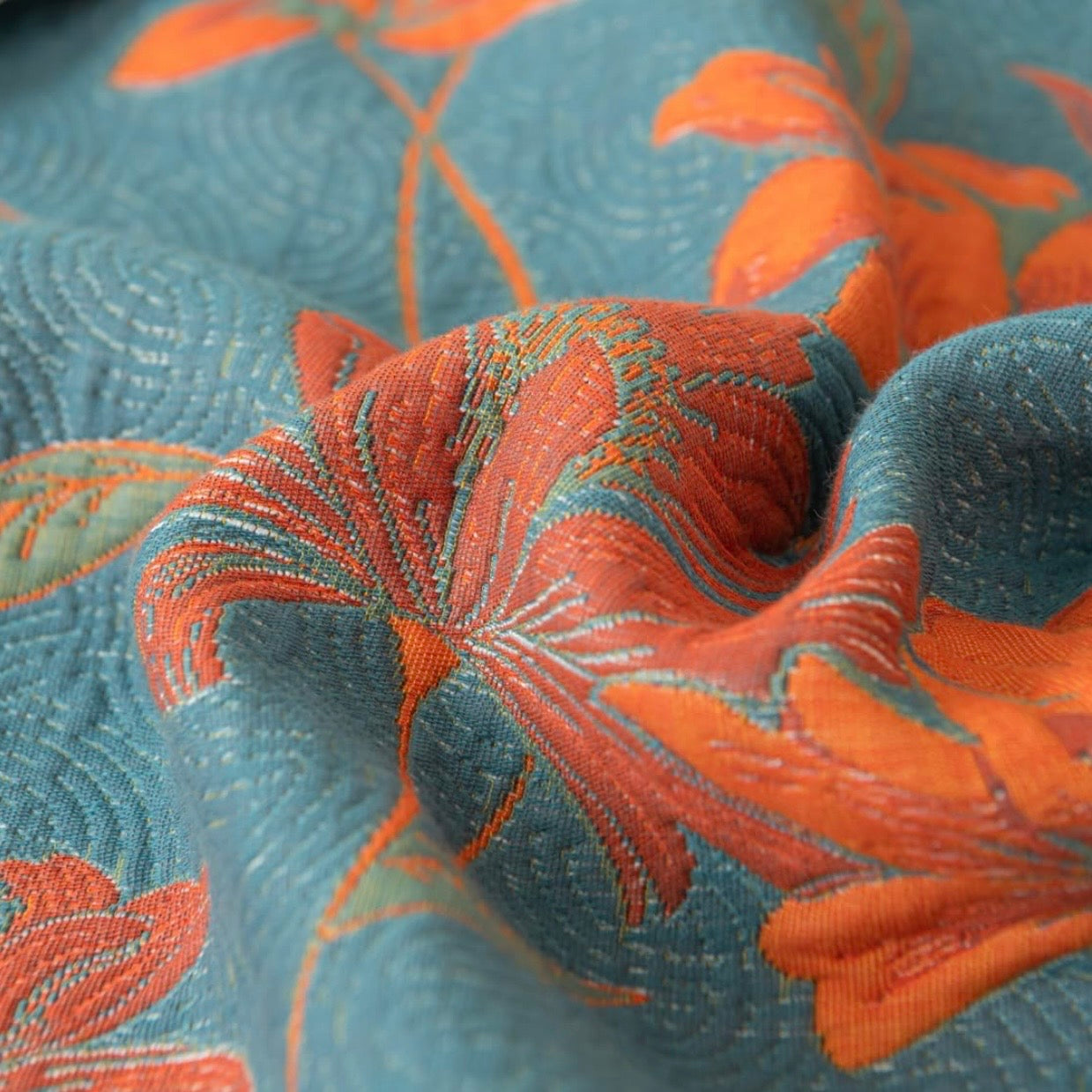 NEW Anthropologie Blue Orange Reversible King Size Bedspread Blanket Sham Set