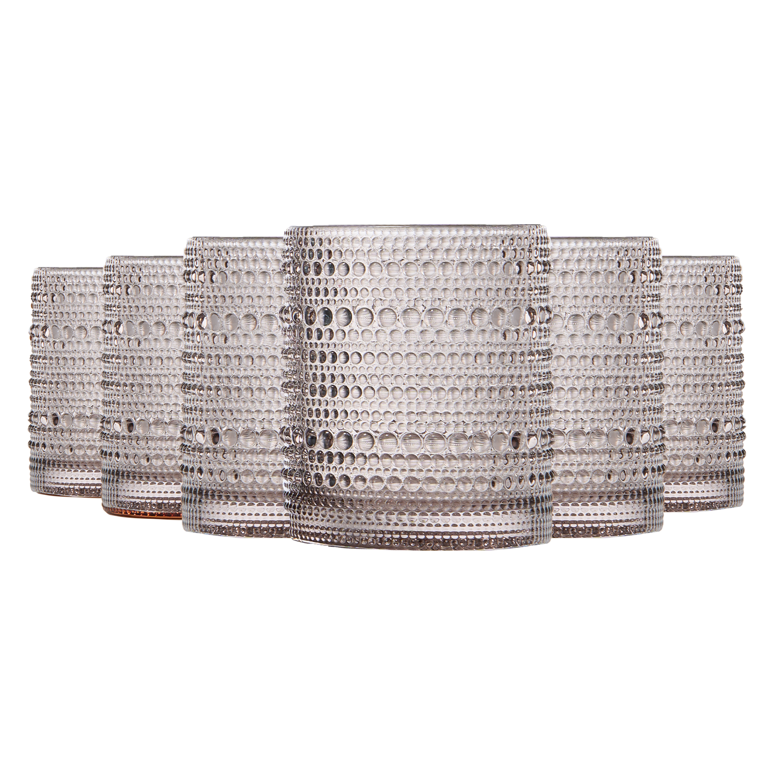 Tonal Hobnail Lowball Glassware, Set of 6