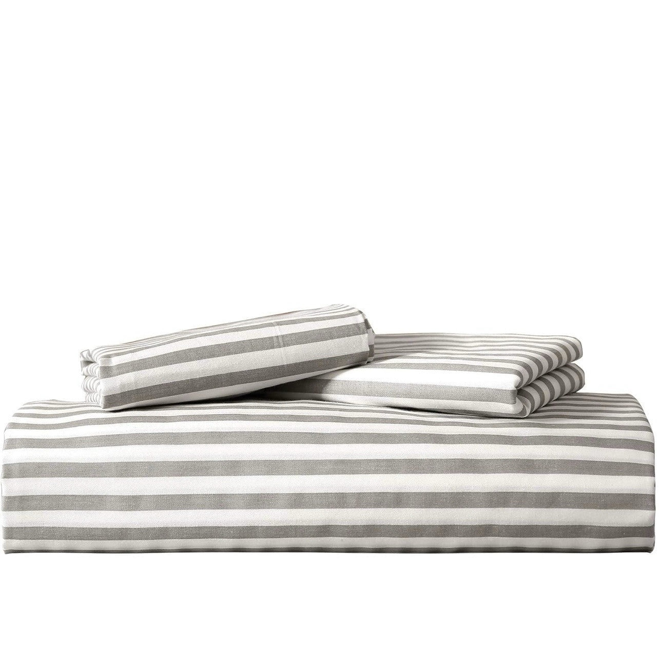 NEW West Elm White Grey Striped Boho Simple Modern Bedding Duvet & Sham Case Set