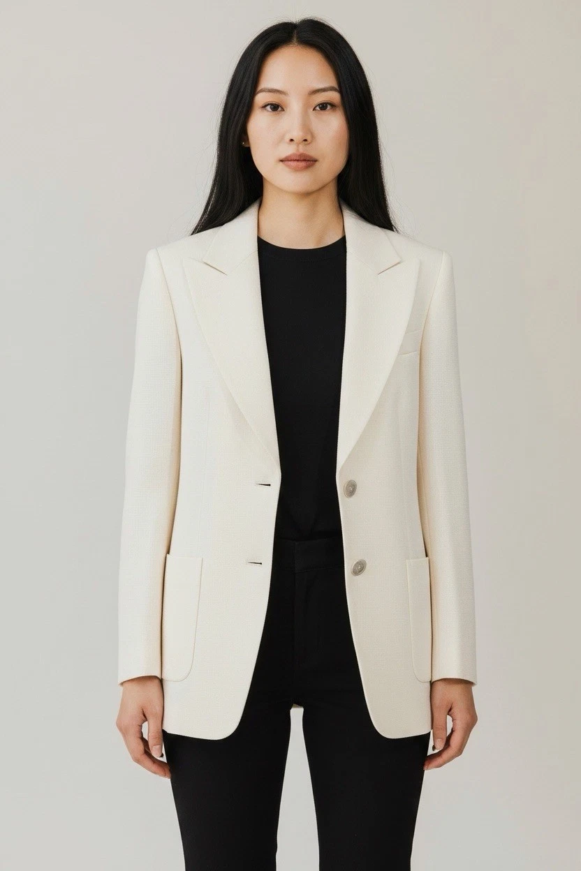 Vintage Max Mara Women's White Cream Blazer Suit Jacket Coat - Size Large / 12