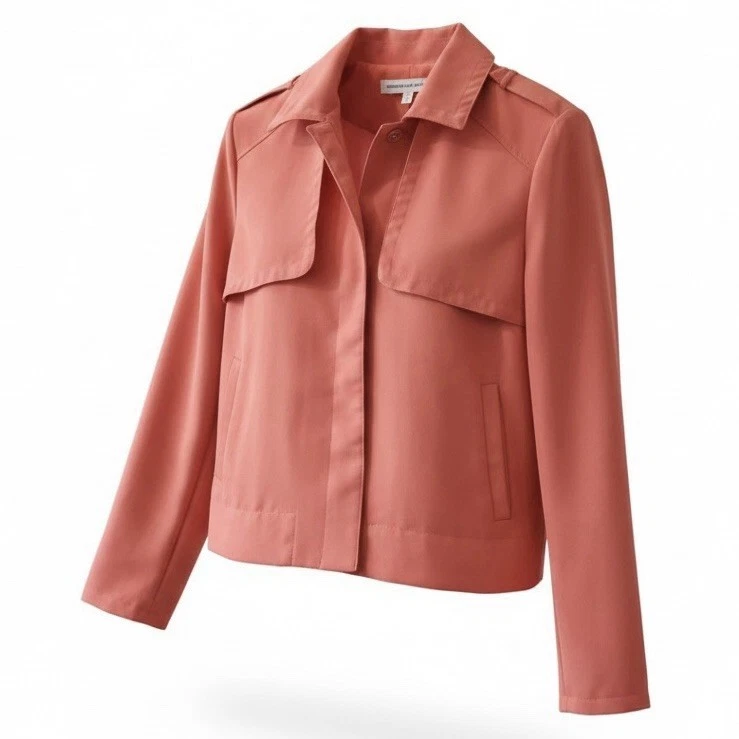 Cupcakes and Cashmere Coral Pink Bomber Jacket Coat Sweater - Size Small