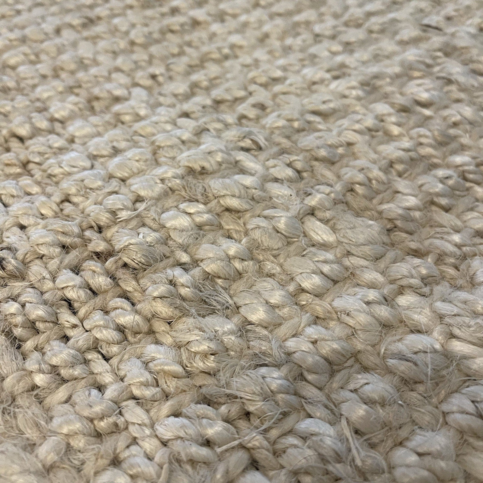 NEW West Elm White Beige Boho Jute Chunky Woven Moroccan Area Rug Carpet 5' x 8'