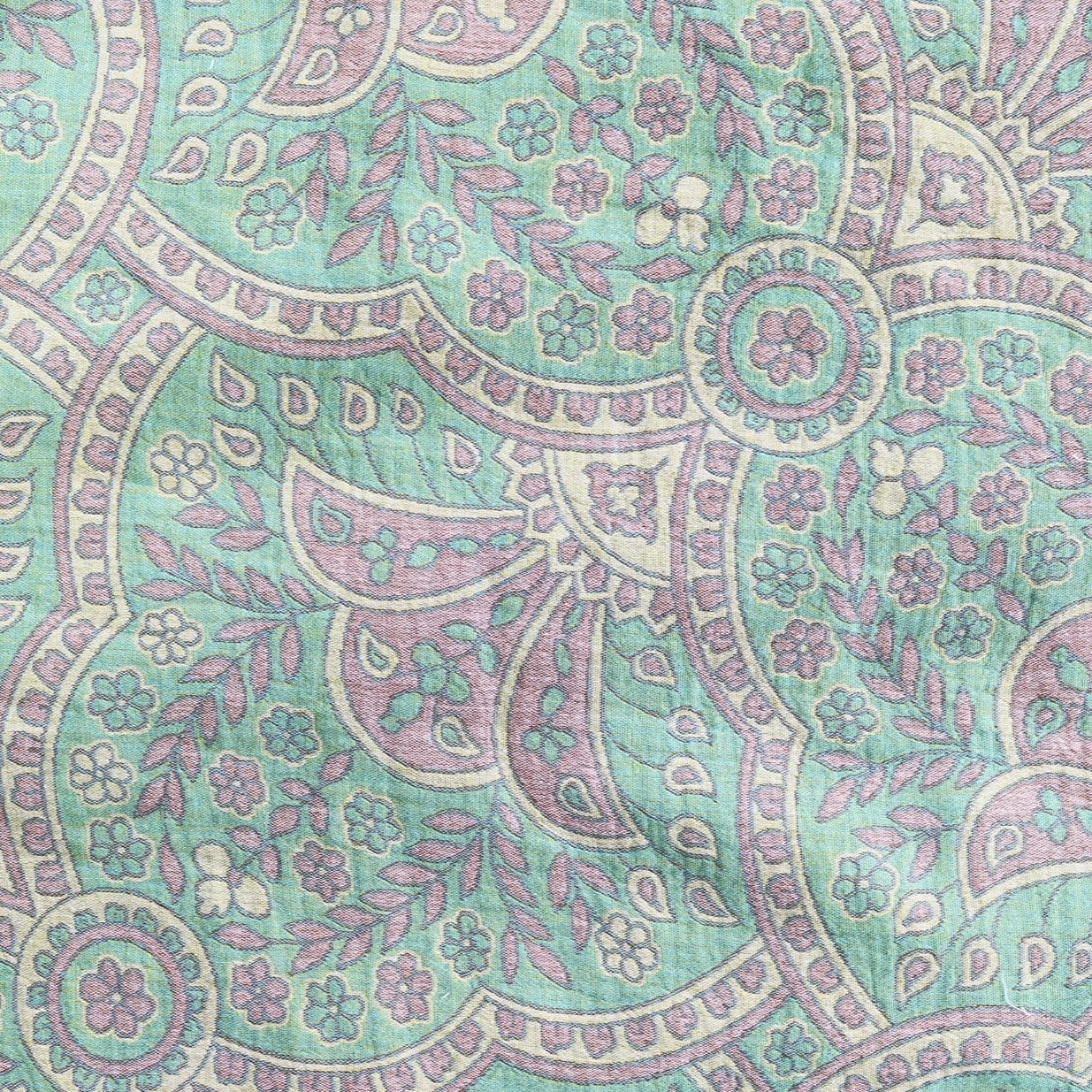 NEW Anthropologie Green Pink Paisley Cotton Boho Queen Bedding Duvet Sham Set