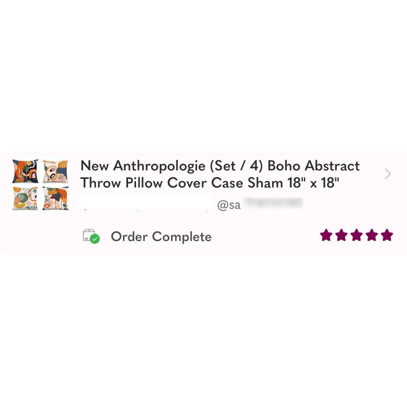 New Anthropologie (Set / 4) Boho Abstract Throw Pillow Cover Case Sham Set 18"