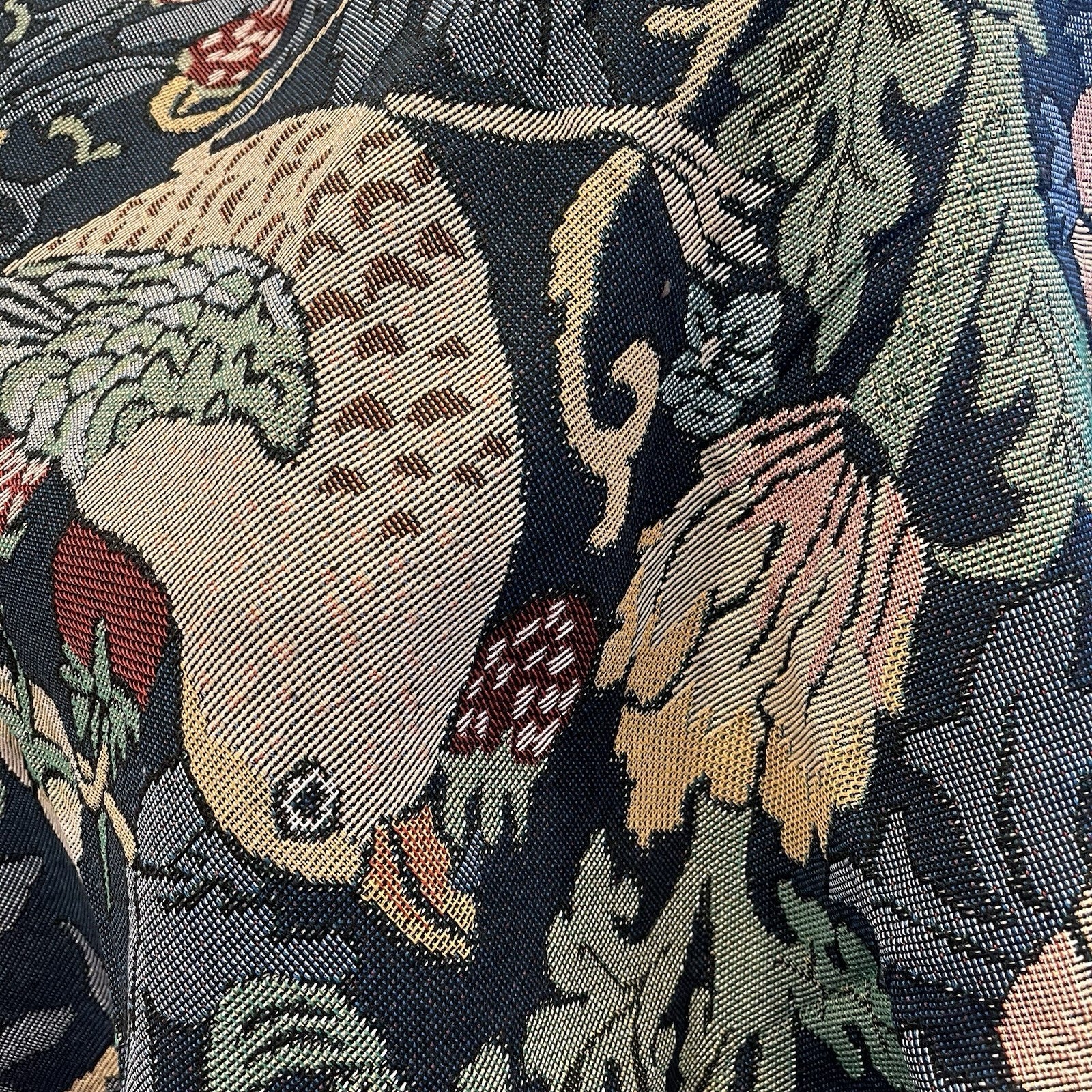 NEW Anthropologie Boho Bird  Blue Tassel Throw Blanket Bedspread Quilt - 50 x 70